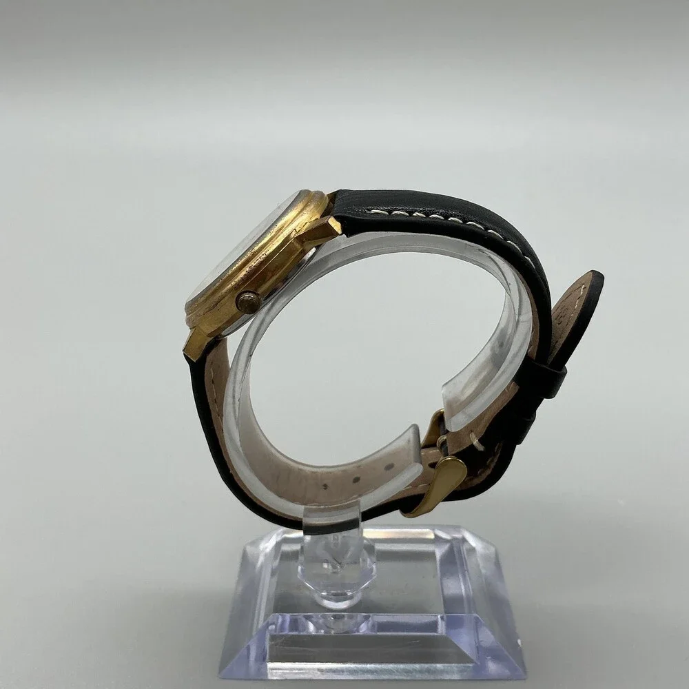 The Sharper Image Mens Watch 32mm White Dial Moon Phase Date Swiss New Battery
